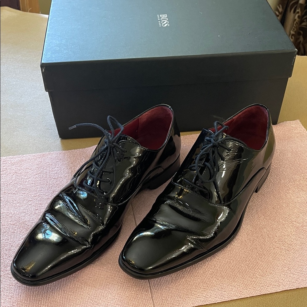 Men’s Boss Black Patent Leather Oxfords